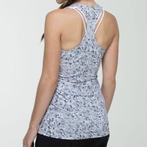 Lululemon Cool Racerback Tank Top In Not So Petite Fleur Silver Spoon